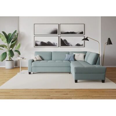 Domo Collection Florentina Blau Ecksofa - L-Form, Bettfunktion, 243cm Domo Collection Florentina Blau Ecksofa - L-Form, Bettfunktion, 243cm