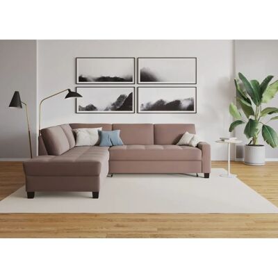 DOMO COLLECTION Florentina L-Form taupe Sofa - Sofa DOMO COLLECTION Florentina L-Form taupe Sofa - Sofa
