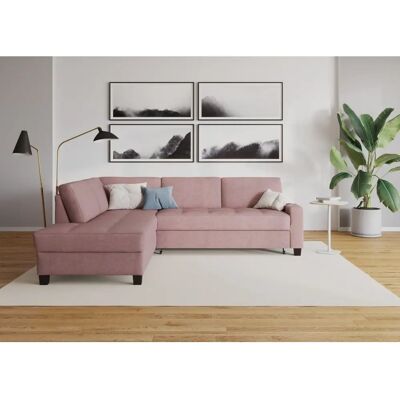 Domo Collection Florentina L-Form Sofa - Ottomane links, Microfaser Domo Collection Florentina L-Form Sofa - Ottomane links, Microfaser