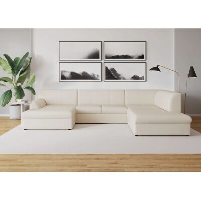 DOMO COLLECTION Topper U-Form Sofa - U-förmige Ledersofa Beige DOMO COLLECTION Topper U-Form Sofa - U-förmige Ledersofa Beige