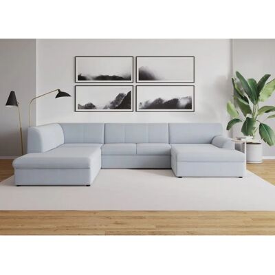 DOMO COLLECTION Topper U-Form Sofa - U-Form Chenille Couch DOMO COLLECTION Topper U-Form Sofa - U-Form Chenille Couch