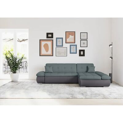 Domo Collection Moric Ecksofa - Grau, Blau, 300cm Domo Collection Moric Ecksofa - Grau, Blau, 300cm