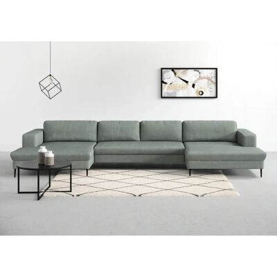 Domo Collection Modica U-Form Sofa - Reversibel, Grün Domo Collection Modica U-Form Sofa - Reversibel, Grün