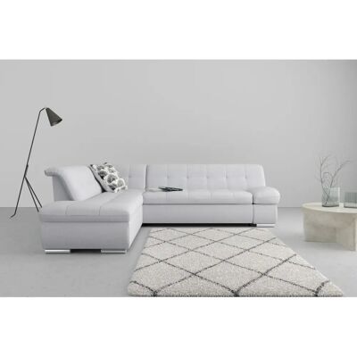 Domo Collection Mona L-Form Sofa - Modern Silber, 4 Sitzplätze Domo Collection Mona L-Form Sofa - Modern Silber, 4 Sitzplätze