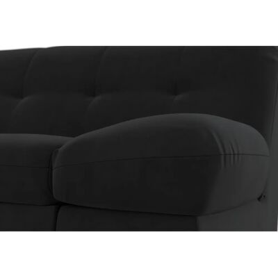 DOMO COLLECTION Mona L-Form Sofa - L-förmiger Samtstoff, links ottoman DOMO COLLECTION Mona L-Form Sofa - L-förmiger Samtstoff, links ottoman