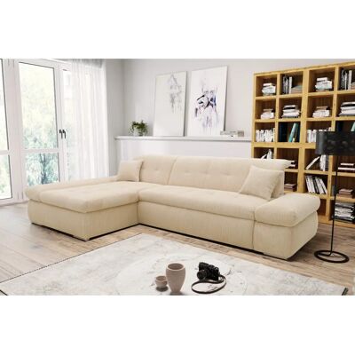 Domo Collection Moric L-Form Sofa - Modern, Creme, 3-Sitzer Domo Collection Moric L-Form Sofa - Modern, Creme, 3-Sitzer