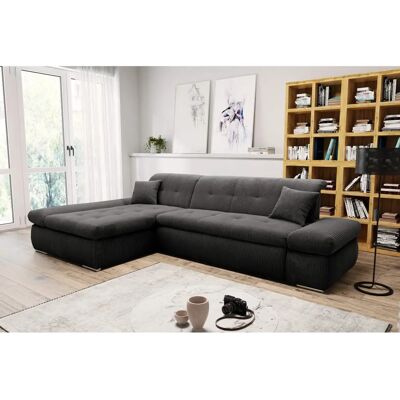Domo Collection Moric - Grau L-Form Sofa mit Kissen - Sofa Domo Collection Moric - Grau L-Form Sofa mit Kissen - Sofa