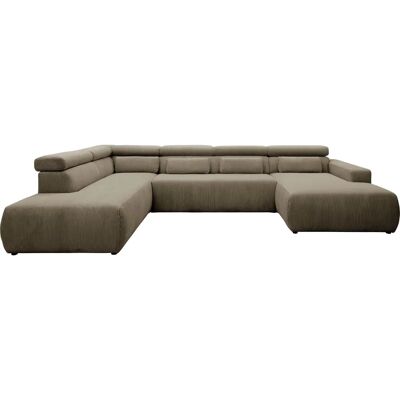 Domo Collection Brandon Sofa - Modern Recamiere, Mikrofasern, 359cm Domo Collection Brandon Sofa - Modern Recamiere, Mikrofasern, 359cm