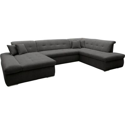 Domo Collection Moric U-Form Sofa - Modern, Grau, Mit Bettfunktion Domo Collection Moric U-Form Sofa - Modern, Grau, Mit Bettfunktion