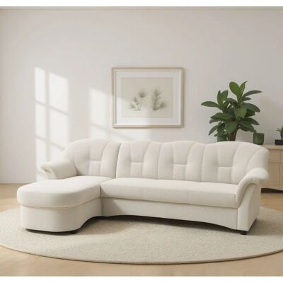 Domo Collection Flores L-Form Schlafsofa - Microfaser Beige Domo Collection Flores L-Form Schlafsofa - Microfaser Beige