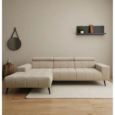 Domo collection Trento L-Form Sofa - Modern, Reversibel, Beige Domo collection Trento L-Form Sofa - Modern, Reversibel, Beige
