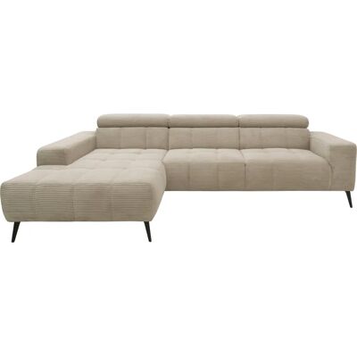 DOMO collection Trento L-Form Taupe Sofa - Sofas DOMO collection Trento L-Form Taupe Sofa - Sofas