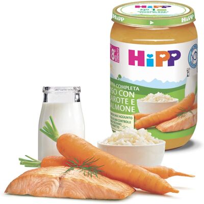 HiPP Cibo per Bambini Riso con Carote e Salmone HiPP Cibo per Bambini Riso con Carote e Salmone