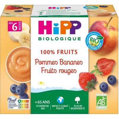 Puré de Fruits Bio HiPP - Aliments pour Bébé dès 6 Mois - Publicité Puré de Fruits Bio HiPP - Aliments pour Bébé dès 6 Mois - Publicité