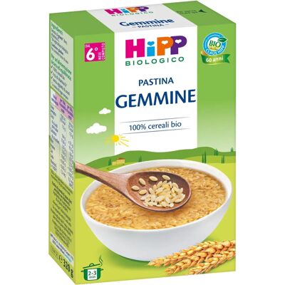 Hipp Bio Pastina Gemmine - Pasta per bebé - Grano italiano biologico - 6+ mesi Hipp Bio Pastina Gemmine - Pasta per bebé - Grano italiano biologico - 6+ mesi