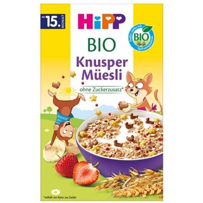 HiPP Muesli Crujiente Orgánico para Niños - Energía y Desayuno Saludable HiPP Muesli Crujiente Orgánico para Niños - Energía y Desayuno Saludable