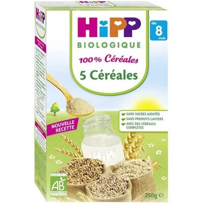 Céréales Bio pour Bébé Hipp - 5 Céréales, Dès 6 Mois - Publicité Céréales Bio pour Bébé Hipp - 5 Céréales, Dès 6 Mois - Publicité