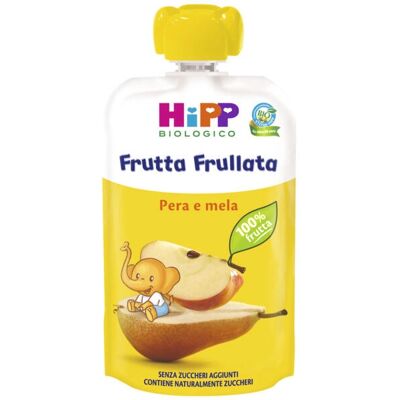 Purea di frutta biologica mela pera - Cibo per bebé 90g Purea di frutta biologica mela pera - Cibo per bebé 90g
