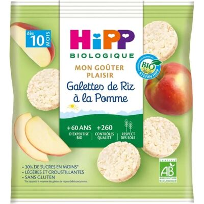 Galettes de riz bio pour bébé à la pomme 30 g - Collation - Publicité Galettes de riz bio pour bébé à la pomme 30 g - Collation - Publicité