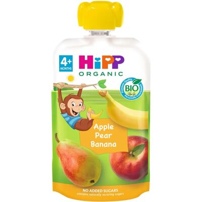 Pouch de Comida Orgánica para Bebés - Manzana, Pera, Plátano - 4m+ Pouch de Comida Orgánica para Bebés - Manzana, Pera, Plátano - 4m+