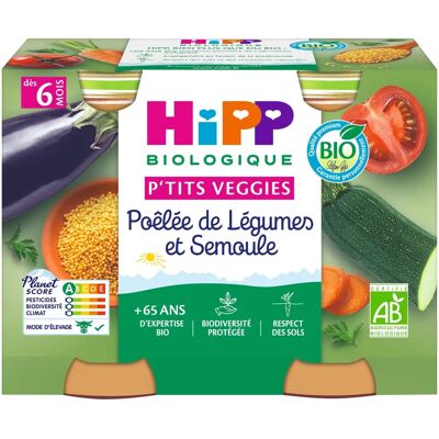 HiPP Légumes & Semoule Bio pour Bébé - 2 Pots - Publicité HiPP Légumes & Semoule Bio pour Bébé - 2 Pots - Publicité