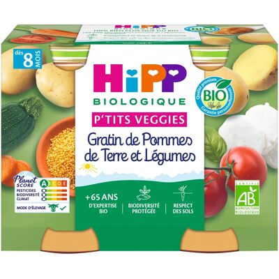Hipp P'tits Veggies Gratin de Légumes - Bio 2 Pots 190g - Publicité Hipp P'tits Veggies Gratin de Légumes - Bio 2 Pots 190g - Publicité