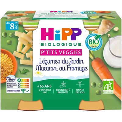 Nourriture pour bébé HiPP Légumes du Jardin Macaroni & Fromage - 2 Pots - Publicité Nourriture pour bébé HiPP Légumes du Jardin Macaroni & Fromage - 2 Pots - Publicité