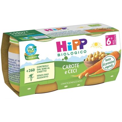 Cibo per bebè Hipp - Carote e Ceci - Biologico, Senza Sale, 2x80g Cibo per bebè Hipp - Carote e Ceci - Biologico, Senza Sale, 2x80g