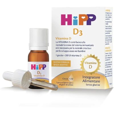 Hipp Italia Hipp D3 Integratore di Vitamina D per Bambini - 5ml Hipp Italia Hipp D3 Integratore di Vitamina D per Bambini - 5ml
