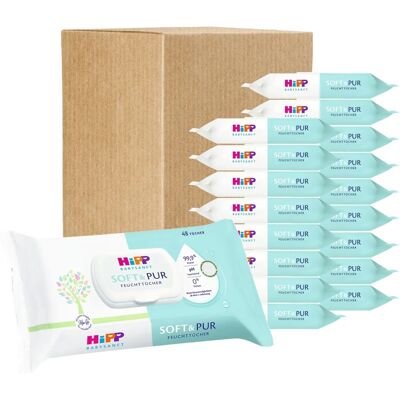 Vlhčené Ubrousky Hipp Soft & Pur - Citlivá Pokožka - 18x48 ks Vlhčené Ubrousky Hipp Soft & Pur - Citlivá Pokožka - 18x48 ks