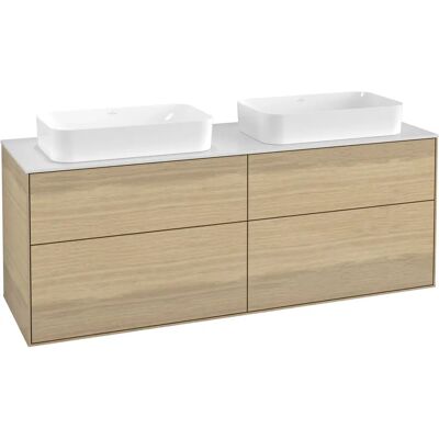 Villeroy & Boch Finion Gabinete de lavabo - Nogal, 4 Cajones, Montaje en pared Villeroy & Boch Finion Gabinete de lavabo - Nogal, 4 Cajones, Montaje en pared