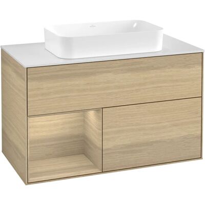 Villeroy & Boch Finion Waschtischunterschrank - Eiche Furnier, Modular, Dimmbar, LED Villeroy & Boch Finion Waschtischunterschrank - Eiche Furnier, Modular, Dimmbar, LED