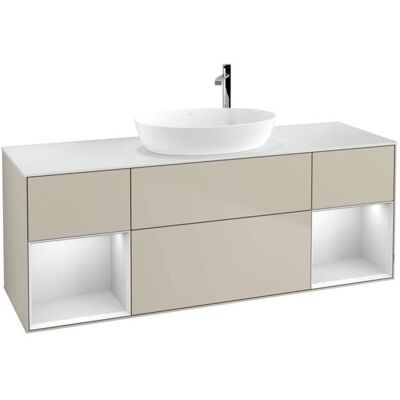 Villeroy et Boch Finion 160cm Weiße Matte Badmöbel - Wandmontiert mit LED Villeroy et Boch Finion 160cm Weiße Matte Badmöbel - Wandmontiert mit LED
