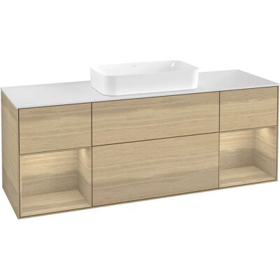 Villeroy & Boch Finion Badezimmerschrank - Weiß Matt - Eichenfurnier Villeroy & Boch Finion Badezimmerschrank - Weiß Matt - Eichenfurnier