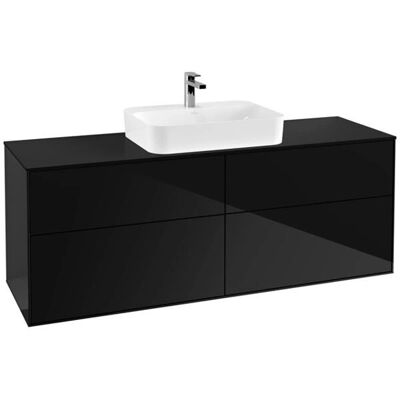 Villeroy et Boch Finion Meuble sous-lavabo mural - Laque noire brillante - Publicité Villeroy et Boch Finion Meuble sous-lavabo mural - Laque noire brillante - Publicité