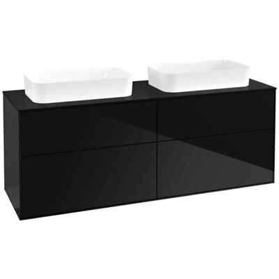 Villeroy und Boch Finion Meuble sous-vasque - Noir brillant - Fixation murale - 2 lavabos - Publicité Villeroy und Boch Finion Meuble sous-vasque - Noir brillant - Fixation murale - 2 lavabos - Publicité