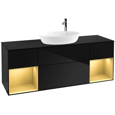 Armoire de salle de bain Villeroy und Boch Finion - Noir Mat - 160cm - Publicité Armoire de salle de bain Villeroy und Boch Finion - Noir Mat - 160cm - Publicité