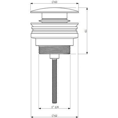 Villeroy & Boch Universal Taps & Fittings Push-Open-Ablaufgarnitur - Matt Black Villeroy & Boch Universal Taps & Fittings Push-Open-Ablaufgarnitur - Matt Black