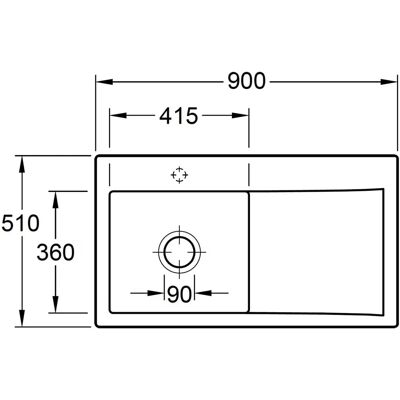 Villeroy & Boch Subway Einbauspüle - Links, CeramicPlus, 900x510mm Villeroy & Boch Subway Einbauspüle - Links, CeramicPlus, 900x510mm