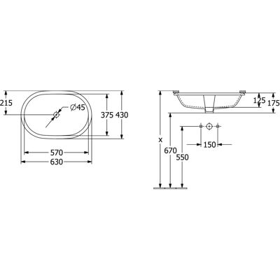 Chiuvetă Ovală Villeroy & Boch Architectura - Accesorii pentru Baie Chiuvetă Ovală Villeroy & Boch Architectura - Accesorii pentru Baie
