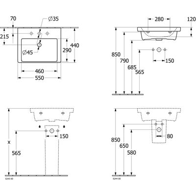 Villeroy & Boch Subway 3.0 Lavabo - Resistente, Blanco Villeroy & Boch Subway 3.0 Lavabo - Resistente, Blanco