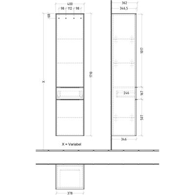 Villeroy & Boch Subway 3.0 Armario Alto - Kansas Oak Volcano Black - Cierre Suave Villeroy & Boch Subway 3.0 Armario Alto - Kansas Oak Volcano Black - Cierre Suave