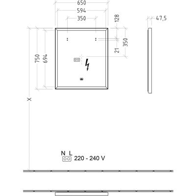 Villeroy & Boch Subway 3.0 LED Spiegel - Rechthoek - Wit Mat Villeroy & Boch Subway 3.0 LED Spiegel - Rechthoek - Wit Mat