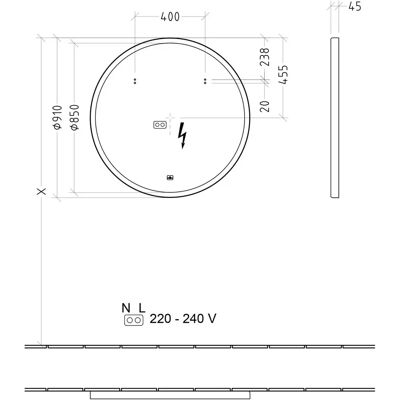 Oglinda rotundă Villeroy & Boch Subway 3.0 cu iluminare LED - Alb Mat Oglinda rotundă Villeroy & Boch Subway 3.0 cu iluminare LED - Alb Mat