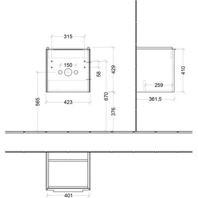 Villeroy & Boch Subway 3.0 Dulap de baie montat pe perete - Grafit, balama dreaptă Villeroy & Boch Subway 3.0 Dulap de baie montat pe perete - Grafit, balama dreaptă