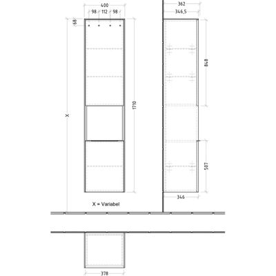 Villeroy & Boch Subway 3.0 Hochschrank - Wandmontage, 2 Türen Villeroy & Boch Subway 3.0 Hochschrank - Wandmontage, 2 Türen