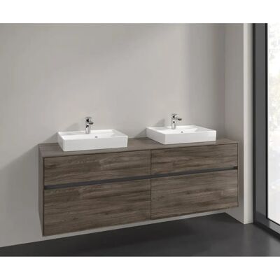 Villeroy & Boch Wandmontierter Doppel-Badschrank - Stone Oak / Anthracite Matt Villeroy & Boch Wandmontierter Doppel-Badschrank - Stone Oak / Anthracite Matt