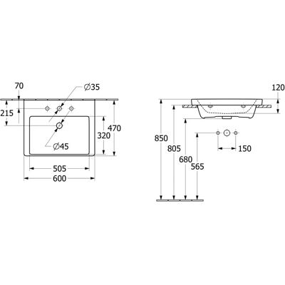 Villeroy & Boch Subway 3.0 Vas de Perete Rectangular - Alb-Alpin Villeroy & Boch Subway 3.0 Vas de Perete Rectangular - Alb-Alpin