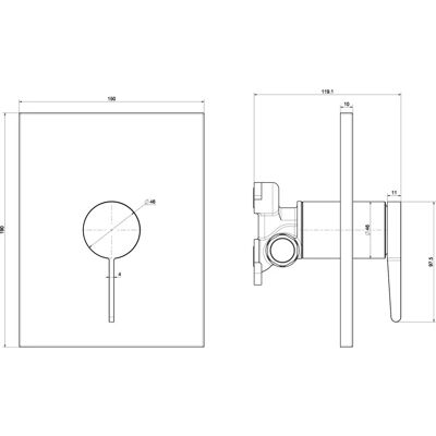 Villeroy & Boch Conum Wandmontage Duschmischer - Matt Schwarz Villeroy & Boch Conum Wandmontage Duschmischer - Matt Schwarz