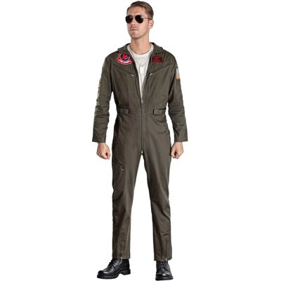 Lacey Wigs Top Gun Grüner Overall Kostüm - Kostüme Lacey Wigs Top Gun Grüner Overall Kostüm - Kostüme